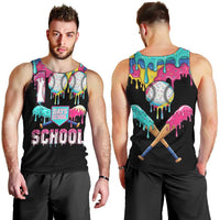 100 Days of School Baseball Men Tank Top with Sweet Melting Drip Pattern