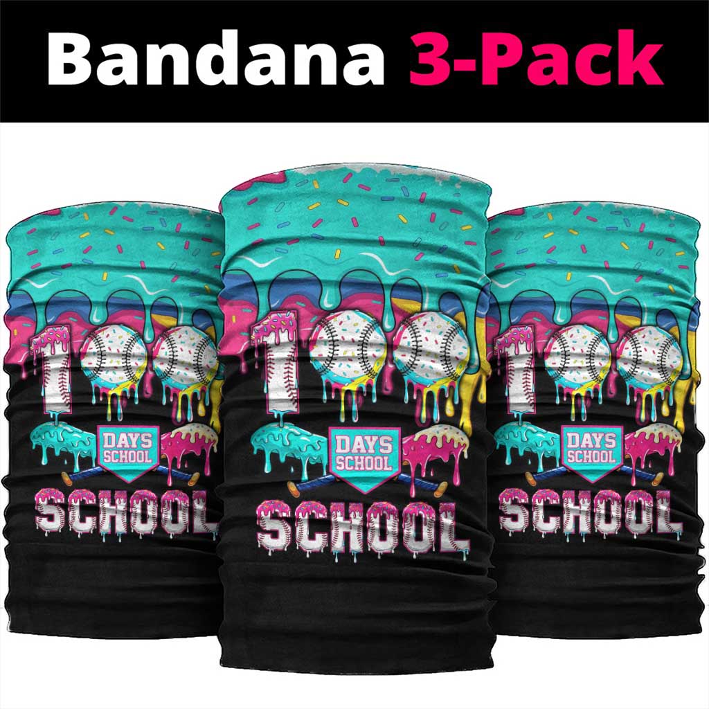 100 Days of School Baseball Neck Gaiter with Sweet Melting Drip Pattern