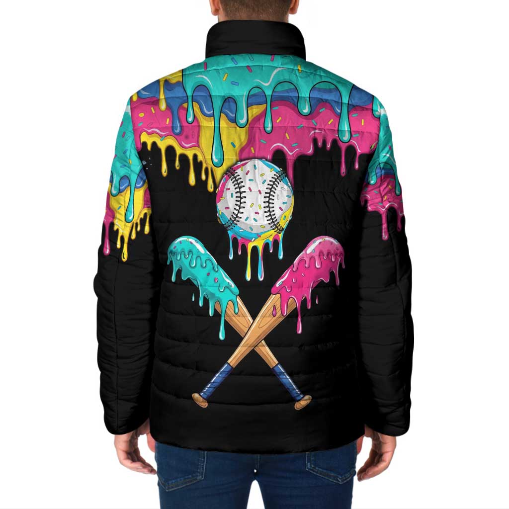 100 Days of School Baseball Padded Jacket with Sweet Melting Drip Pattern