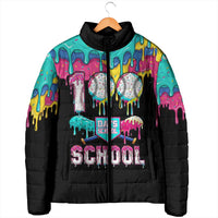 100 Days of School Baseball Padded Jacket with Sweet Melting Drip Pattern