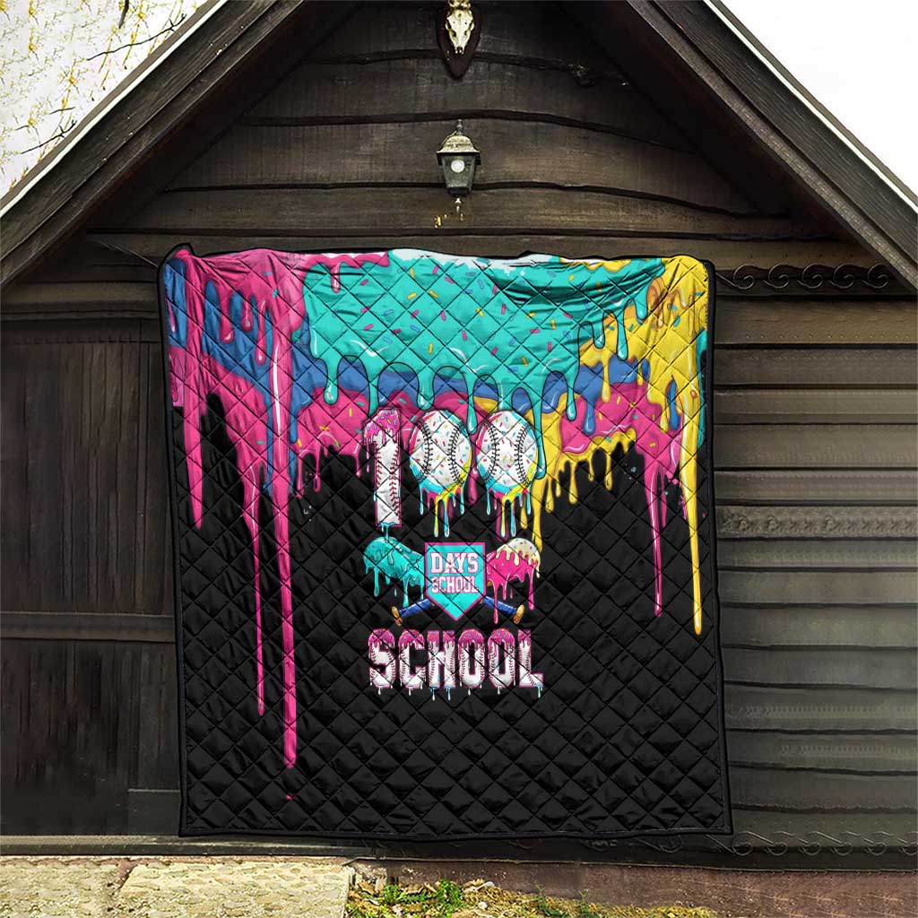 100 Days of School Baseball Quilt with Sweet Melting Drip Pattern