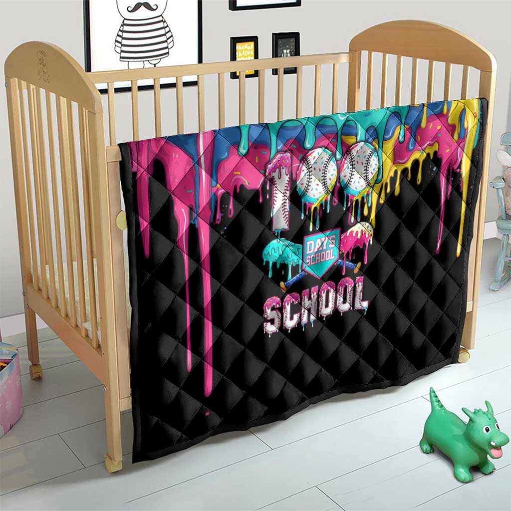 100 Days of School Baseball Quilt with Sweet Melting Drip Pattern