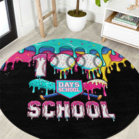 100 Days of School Baseball Round Carpet with Sweet Melting Drip Pattern