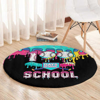 100 Days of School Baseball Round Carpet with Sweet Melting Drip Pattern