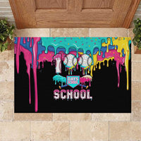 100 Days of School Baseball Rubber Doormat with Sweet Melting Drip Pattern