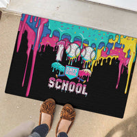 100 Days of School Baseball Rubber Doormat with Sweet Melting Drip Pattern