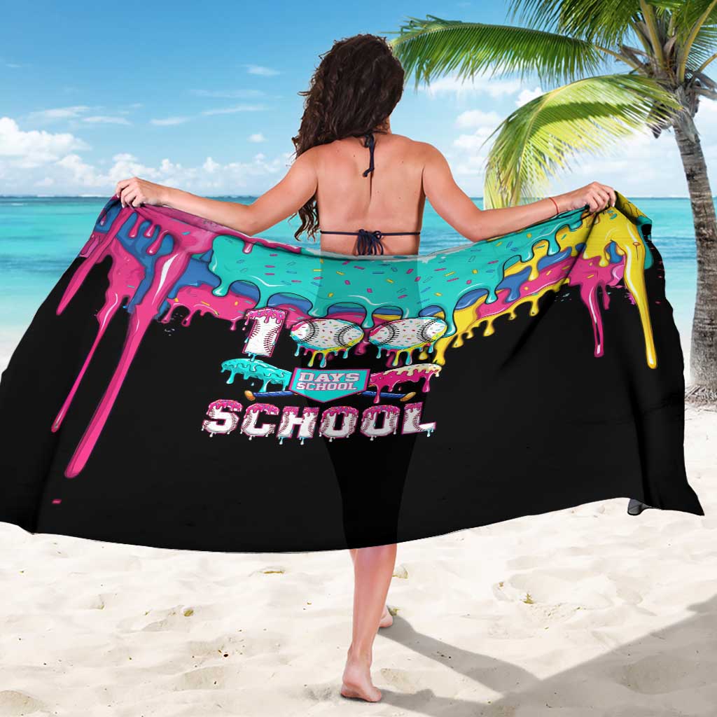 100 Days of School Baseball Sarong with Sweet Melting Drip Pattern