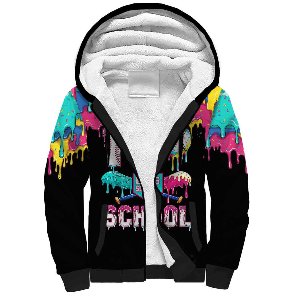 100 Days of School Baseball Sherpa Hoodie with Sweet Melting Drip Pattern