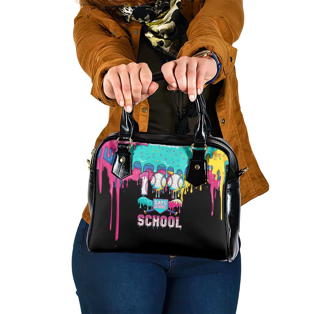 100 Days of School Baseball Shoulder Handbag with Sweet Melting Drip Pattern