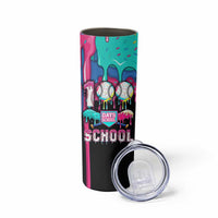 100 Days of School Baseball Skinny Tumbler with Sweet Melting Drip Pattern