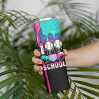 100 Days of School Baseball Skinny Tumbler with Sweet Melting Drip Pattern