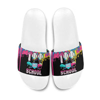 100 Days of School Baseball Slide Sandals with Sweet Melting Drip Pattern