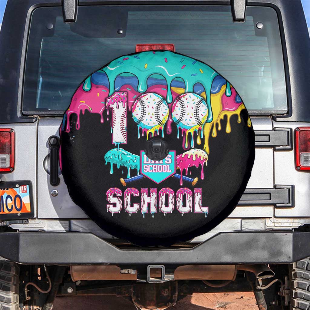 100 Days of School Baseball Spare Tire Cover with Sweet Melting Drip Pattern
