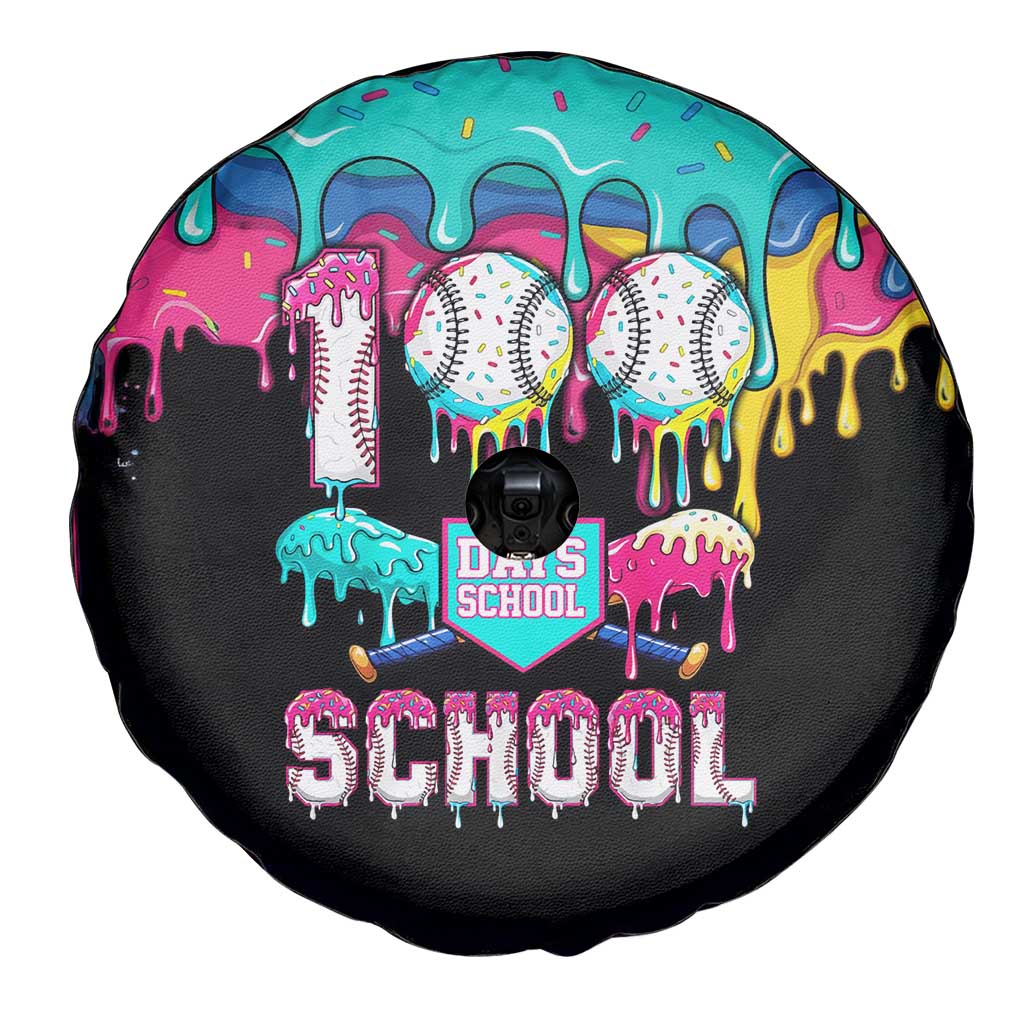 100 Days of School Baseball Spare Tire Cover with Sweet Melting Drip Pattern