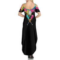 100 Days of School Baseball Summer Maxi Dress with Sweet Melting Drip Pattern