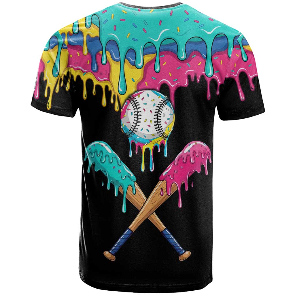 100 Days of School Baseball T Shirt with Sweet Melting Drip Pattern