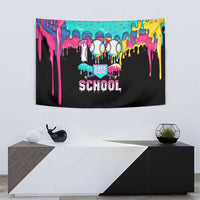 100 Days of School Baseball Tapestry with Sweet Melting Drip Pattern