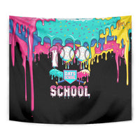 100 Days of School Baseball Tapestry with Sweet Melting Drip Pattern