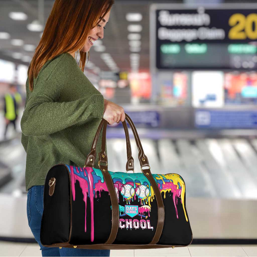 100 Days of School Baseball Travel Bag with Sweet Melting Drip Pattern