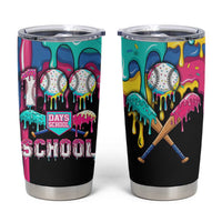 100 Days of School Baseball Tumbler Cup with Sweet Melting Drip Pattern