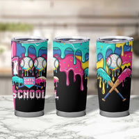 100 Days of School Baseball Tumbler Cup with Sweet Melting Drip Pattern
