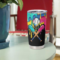 100 Days of School Baseball Tumbler Cup with Sweet Melting Drip Pattern