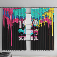 100 Days of School Baseball Window Curtain with Sweet Melting Drip Pattern