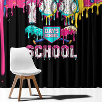 100 Days of School Baseball Window Curtain with Sweet Melting Drip Pattern