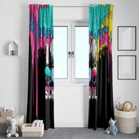 100 Days of School Baseball Window Curtain with Sweet Melting Drip Pattern