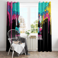 100 Days of School Baseball Window Curtain with Sweet Melting Drip Pattern