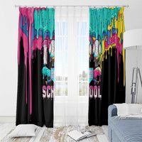 100 Days of School Baseball Window Curtain with Sweet Melting Drip Pattern