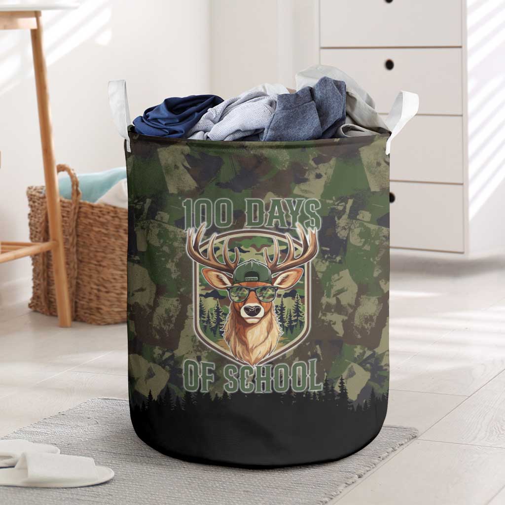 Deer 100 Days of School Laundry Basket Camo Deer Adventure Forest