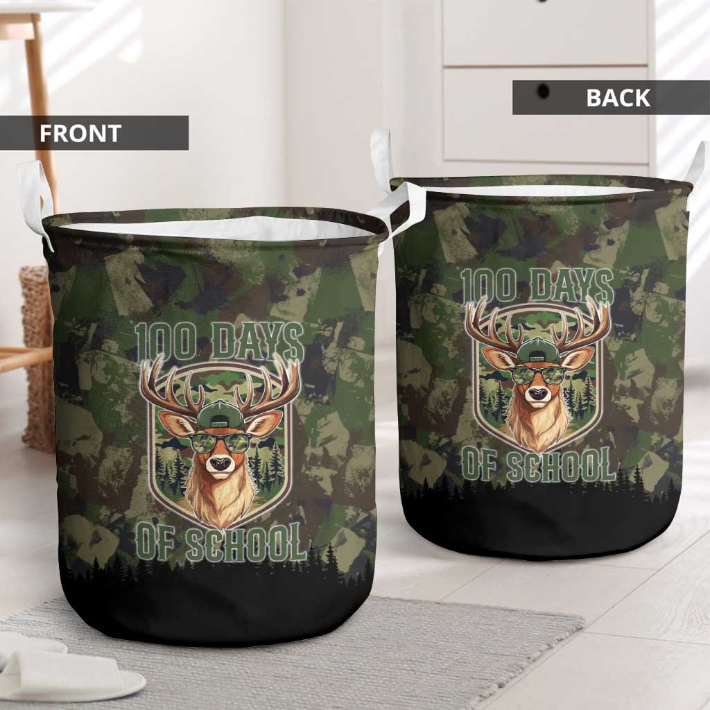 Deer 100 Days of School Laundry Basket Camo Deer Adventure Forest