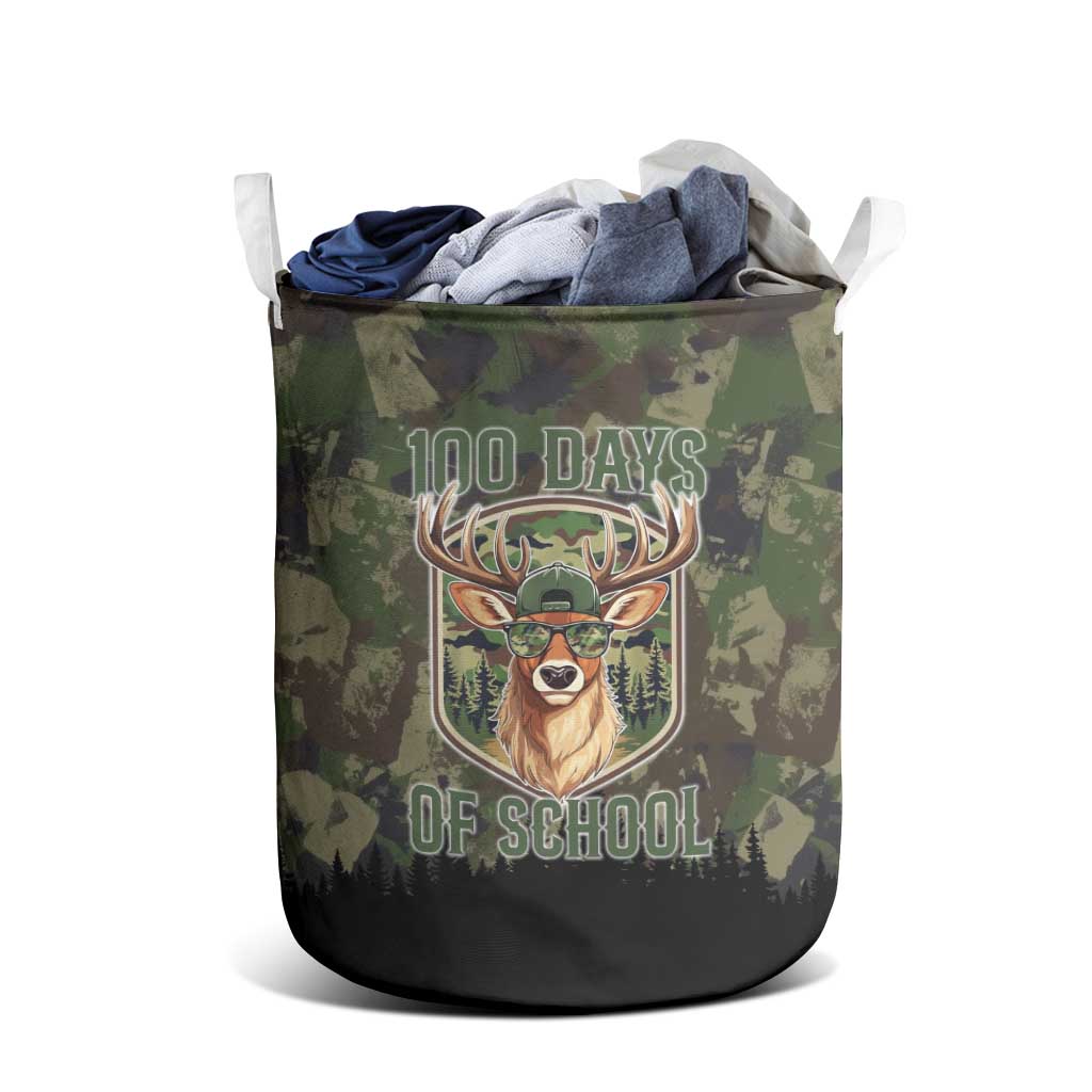 Deer 100 Days of School Laundry Basket Camo Deer Adventure Forest