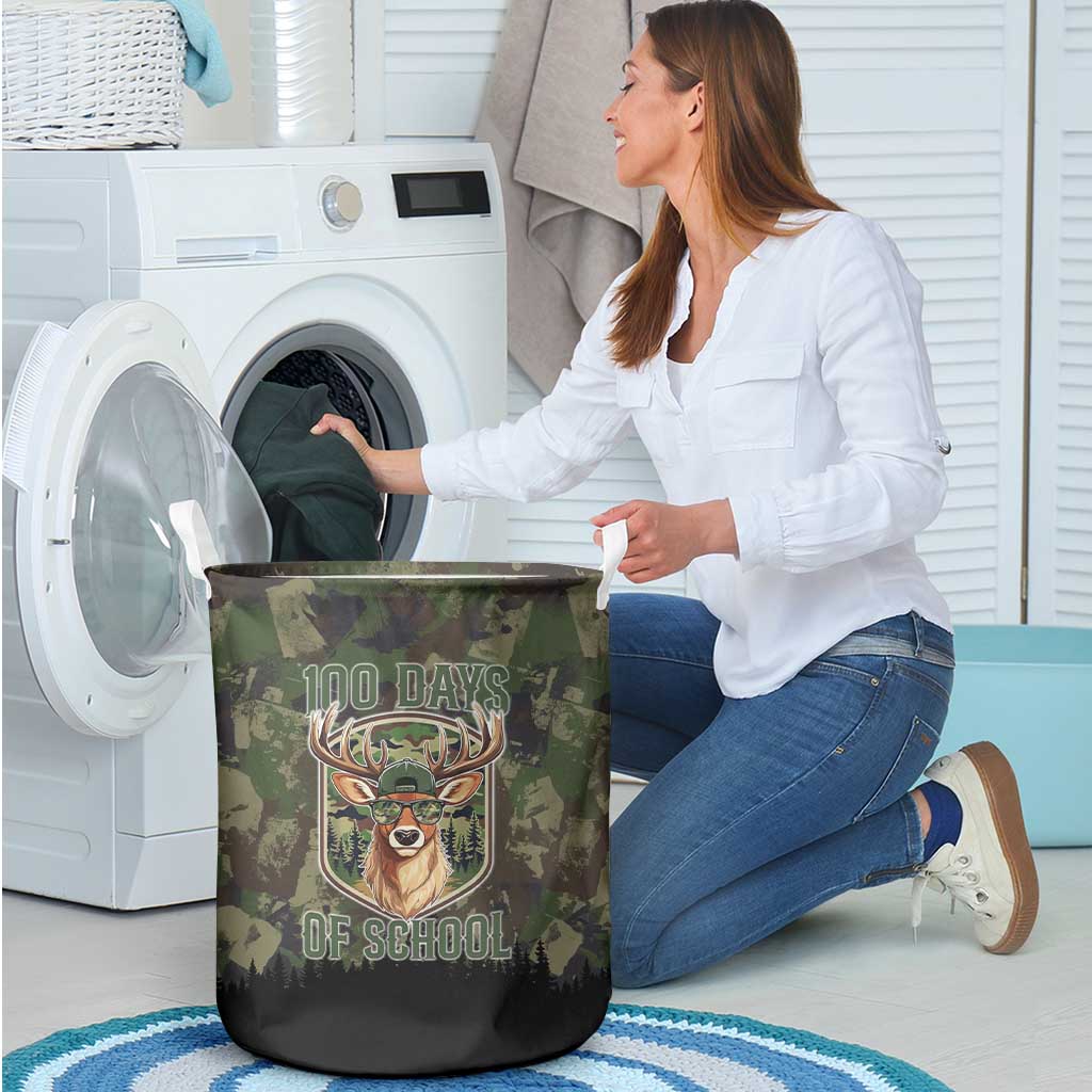 Deer 100 Days of School Laundry Basket Camo Deer Adventure Forest