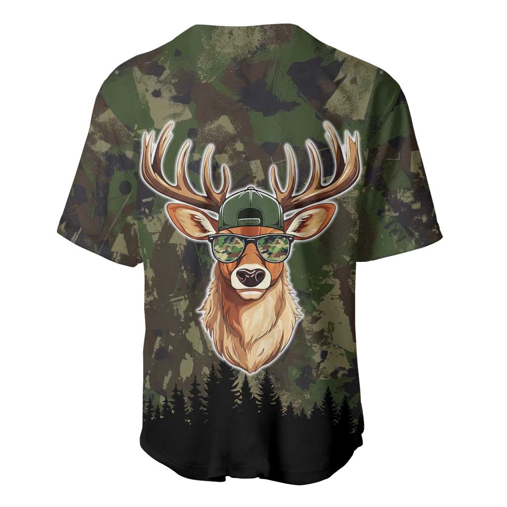 Deer 100 Days of School Baseball Jersey Camo Deer Adventure Forest