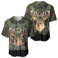 Deer 100 Days of School Baseball Jersey Camo Deer Adventure Forest