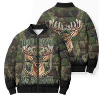 Deer 100 Days of School Bomber Puffer Jacket Camo Deer Adventure Forest