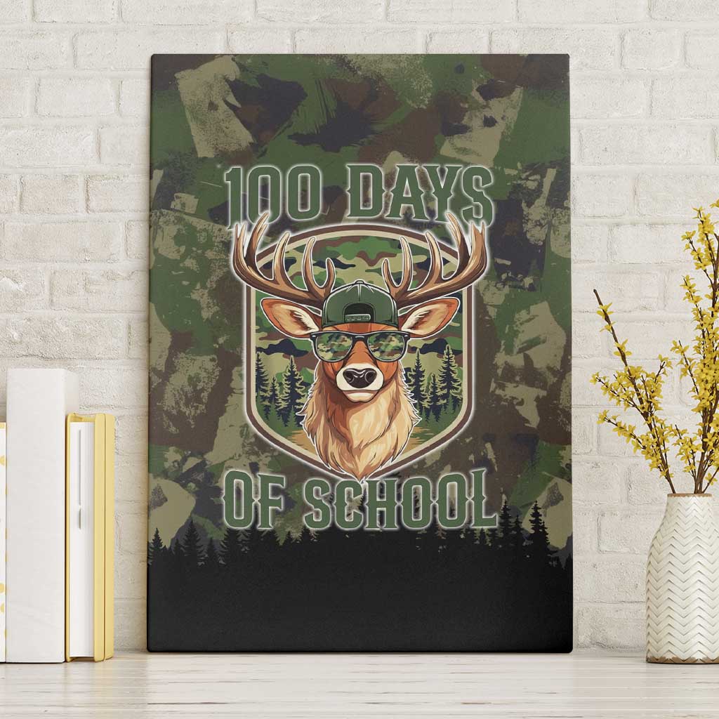 Deer 100 Days of School Canvas Wall Art Camo Deer Adventure Forest