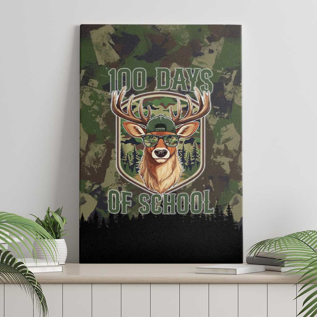 Deer 100 Days of School Canvas Wall Art Camo Deer Adventure Forest
