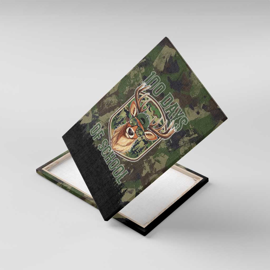 Deer 100 Days of School Canvas Wall Art Camo Deer Adventure Forest