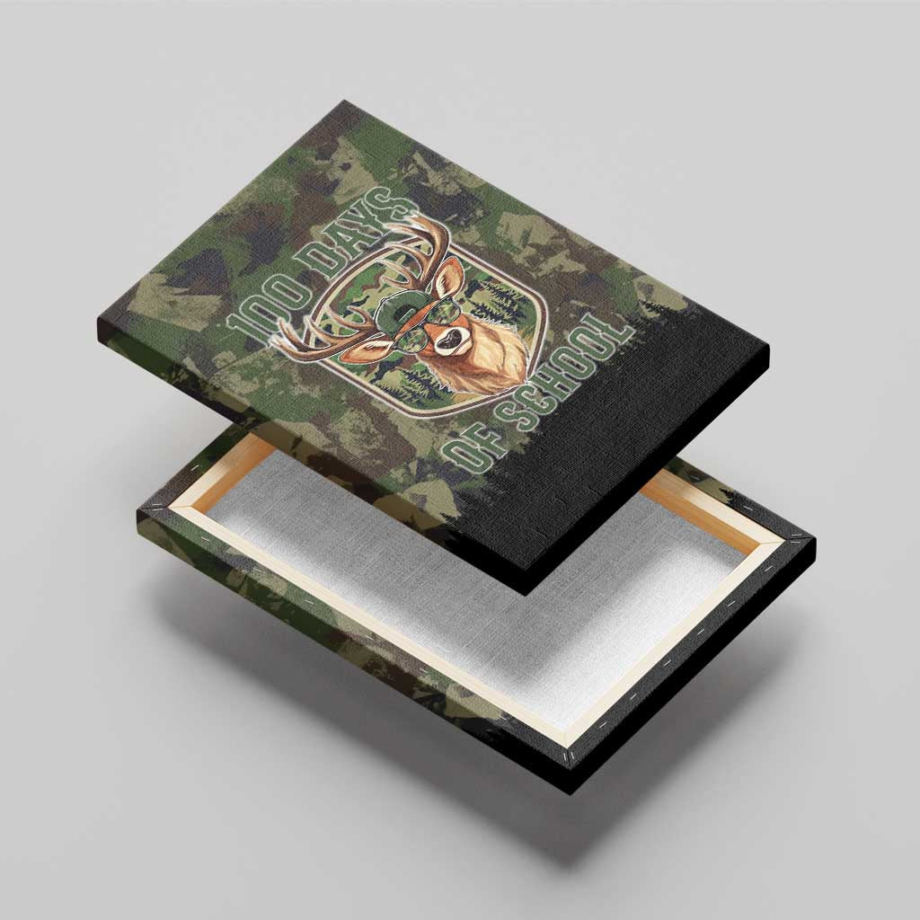 Deer 100 Days of School Canvas Wall Art Camo Deer Adventure Forest