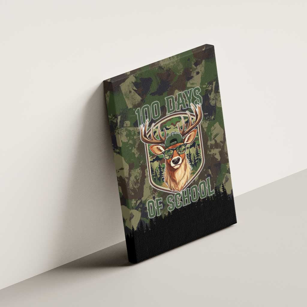 Deer 100 Days of School Canvas Wall Art Camo Deer Adventure Forest