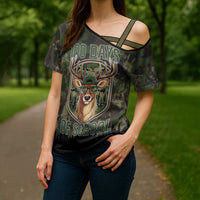 Deer 100 Days of School Cross Shoulder Shirt Camo Deer Adventure Forest