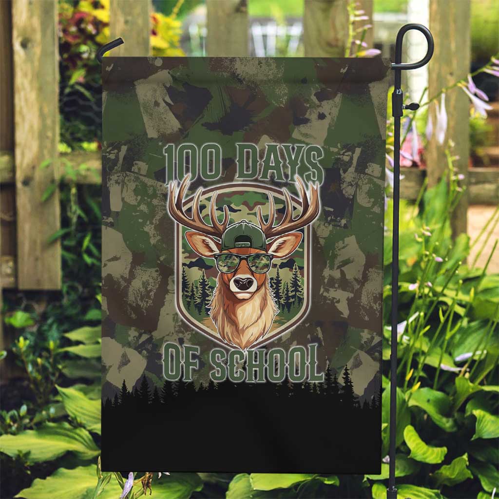 Deer 100 Days of School Garden Flag Camo Deer Adventure Forest