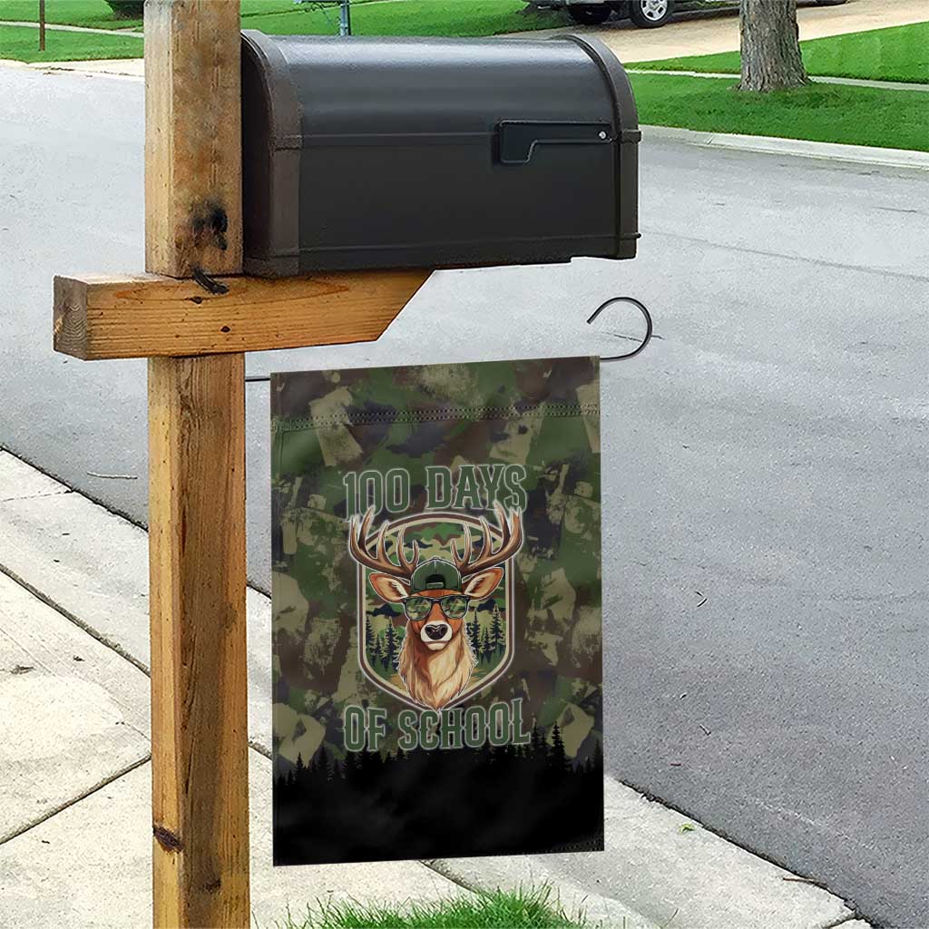 Deer 100 Days of School Garden Flag Camo Deer Adventure Forest