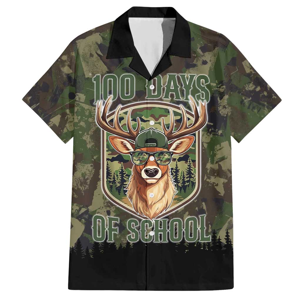 Deer 100 Days of School Hawaiian Shirt Camo Deer Adventure Forest