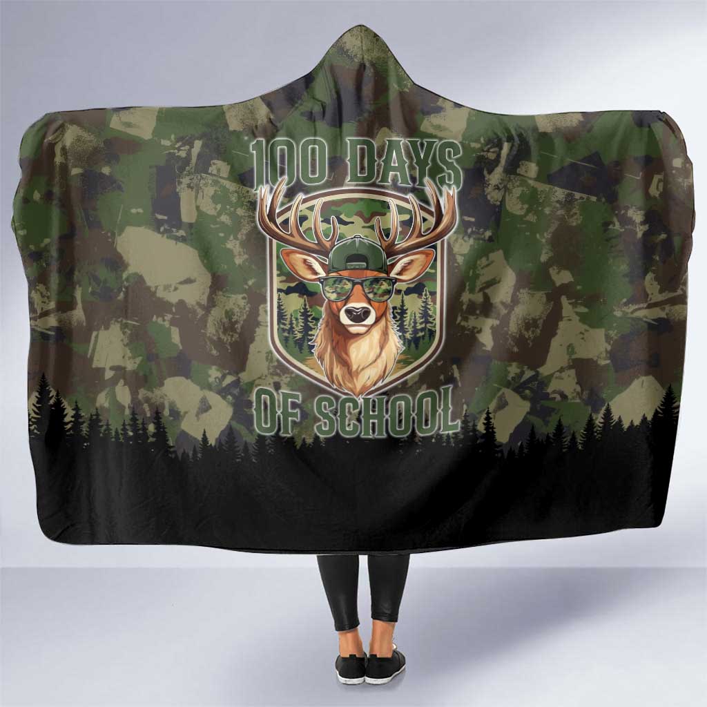 Deer 100 Days of School Hooded Blanket Camo Deer Adventure Forest