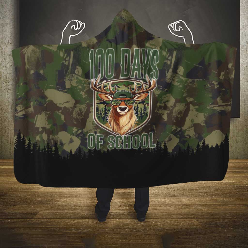 Deer 100 Days of School Hooded Blanket Camo Deer Adventure Forest
