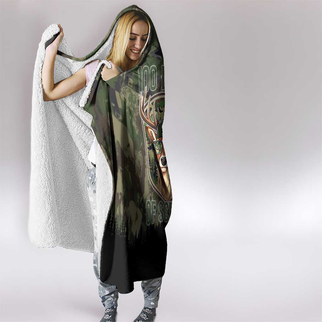 Deer 100 Days of School Hooded Blanket Camo Deer Adventure Forest
